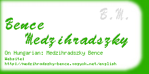 bence medzihradszky business card